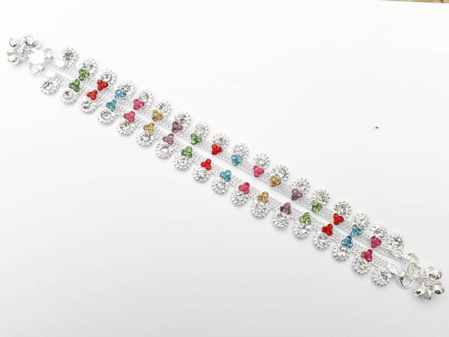 Multicoloured German Silver Anklet